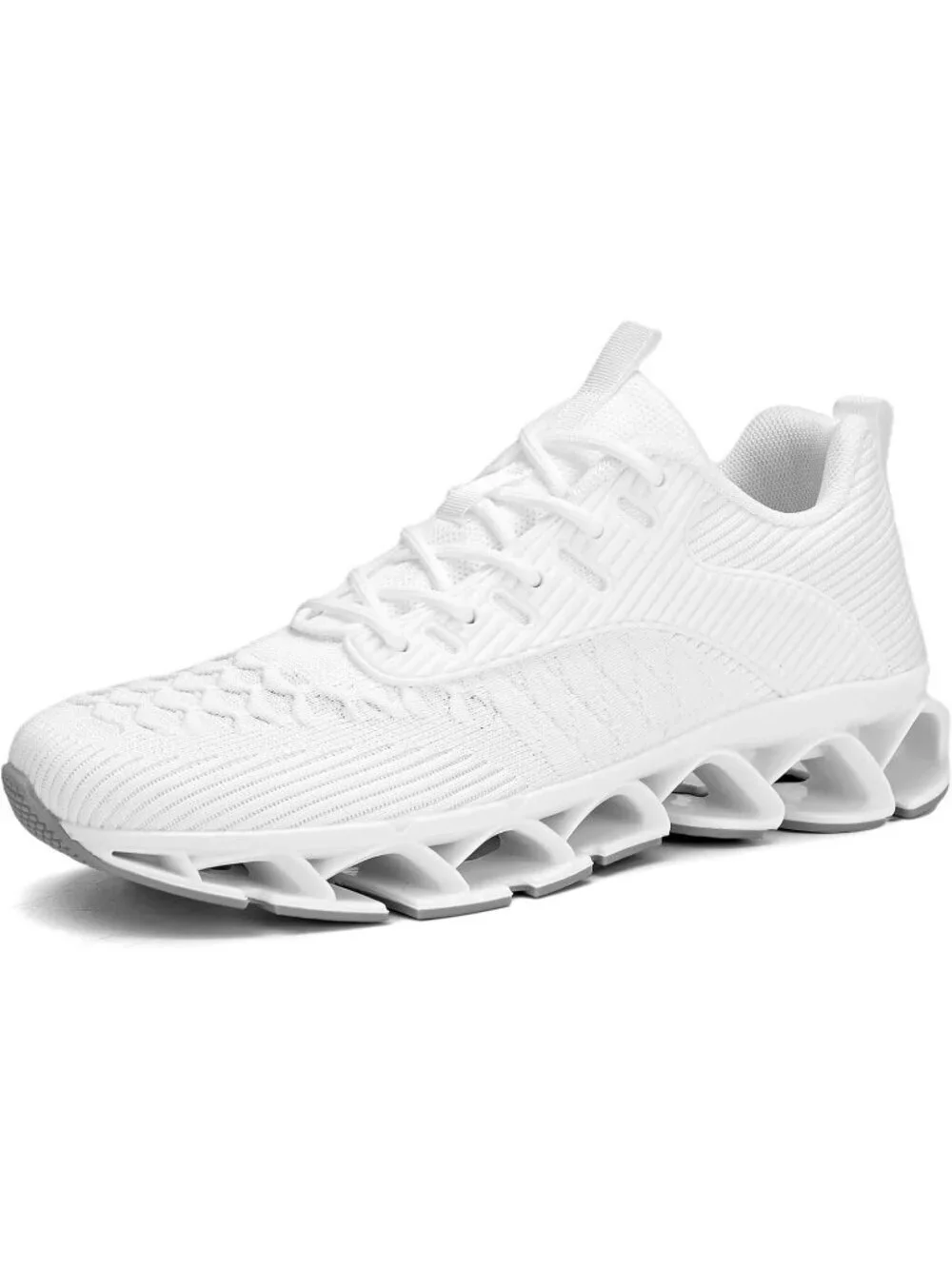 Women's White Blade Mesh Comfort Non Slip Athletic Slip on Fit Sneaker Shoes